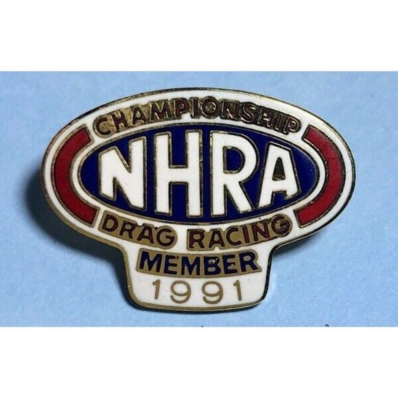 1991 NHRA National Hot Rod Association DRAG RACING Member's Pin - Picture 1 of 2